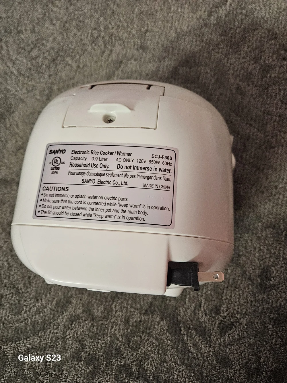 Sanyo - Micom Rice Cooker & Steamer - Off White 5 CUP ECJ-F50S